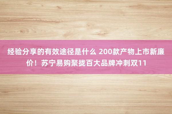 经验分享的有效途径是什么 200款产物上市新廉价！苏宁易购聚拢百大品牌冲刺双11