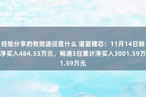 经验分享的有效途径是什么 湛蓝锂芯：11月14日融资净买入484.53万元，畅通3日累计净买入3001.59万元