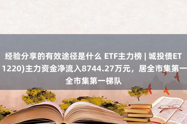 经验分享的有效途径是什么 ETF主力榜 | 城投债ETF(511220)主力资金净流入8744.27万元，居全市集第一梯队