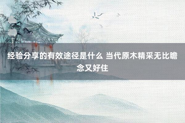 经验分享的有效途径是什么 当代原木精采无比瞻念又好住