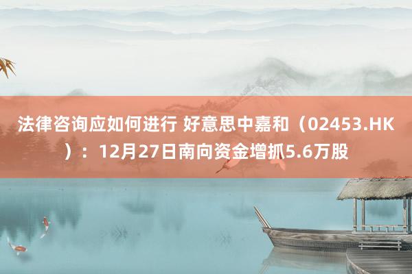 法律咨询应如何进行 好意思中嘉和（02453.HK）：12月27日南向资金增抓5.6万股