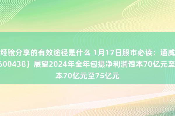 经验分享的有效途径是什么 1月17日股市必读：通威股份（600438）展望2024年全年包摄净利润蚀本70亿元至75亿元