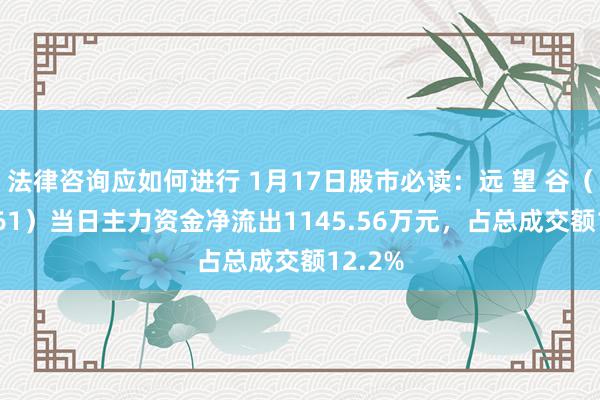 法律咨询应如何进行 1月17日股市必读：远 望 谷（002161）当日主力资金净流出1145.56万元，占总成交额12.2%