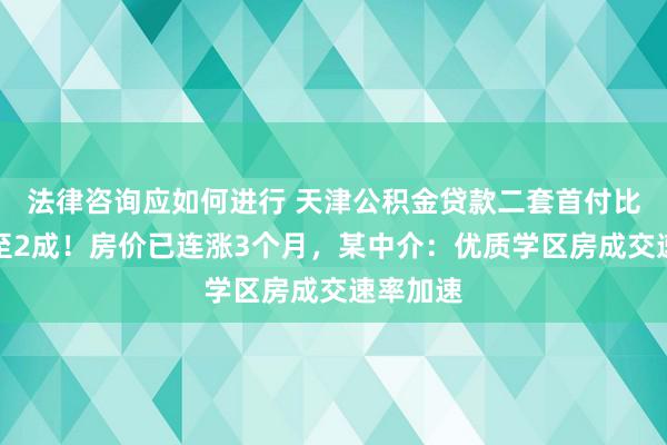 法律咨询应如何进行 天津公积金贷款二套首付比例将降至2成！房价已连涨3个月，某中介：优质学区房成交速率加速