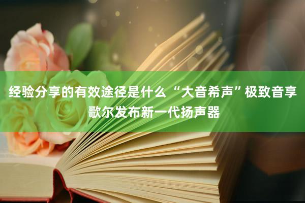 经验分享的有效途径是什么 “大音希声”极致音享 歌尔发布新一代扬声器