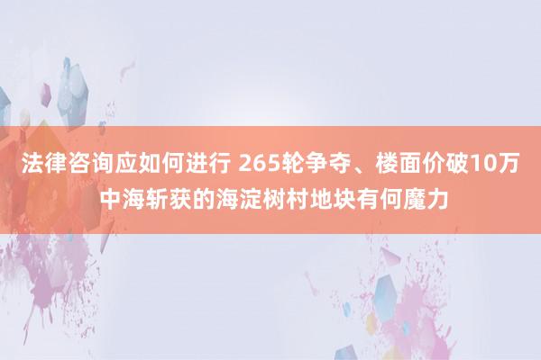 法律咨询应如何进行 265轮争夺、楼面价破10万 中海斩获的海淀树村地块有何魔力